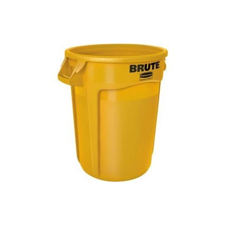 Rubbermaid Commercial Rubbermaid Brute FG264360YEL Trash Container w/Venting Channels, 44 Gallon - Yellow FG264360YEL